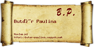 Butár Paulina névjegykártya